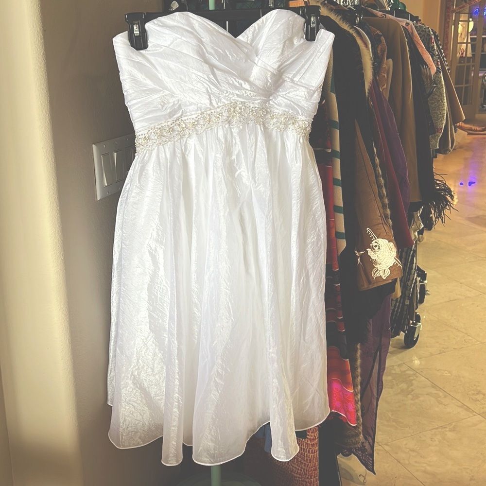 NWT Alfred Angelo Special Occasion Wedding Dress Short Strapless SEE VIDEO Gorg - Picture 1 of 8
